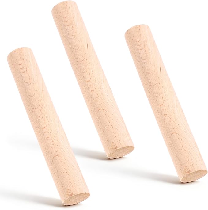 3 Pieces Small Wood Rolling Pin, Dumpling Roller 6.6 Inch Short Rolling Pin by Unknown