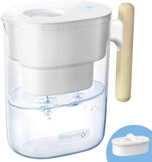 Waterdrop PT-04W Water Filter Pitcher, 10-Cup Capacity, NSF Certified, by Waterdrop