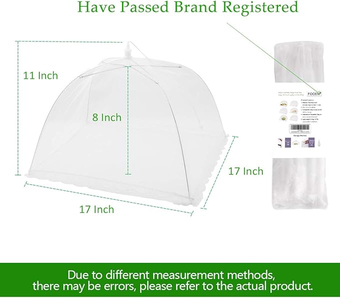 Pop-up Picnic Food Tent Covers, 17x17Inch Foldable Mesh Screen Food Covers - Image 7