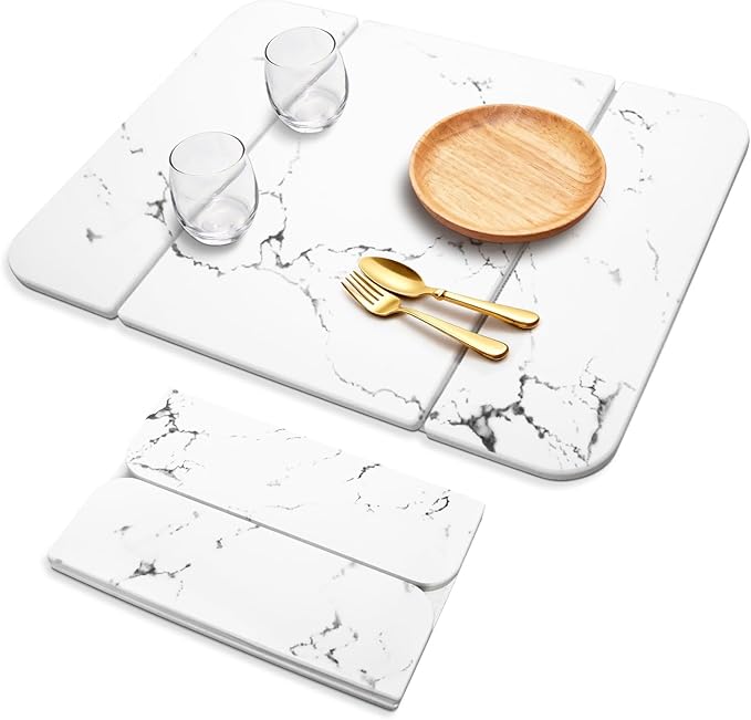Stone Drying Mat for Kitchen Counter，Foldable Quick-Dry Dish Drying by Unknown