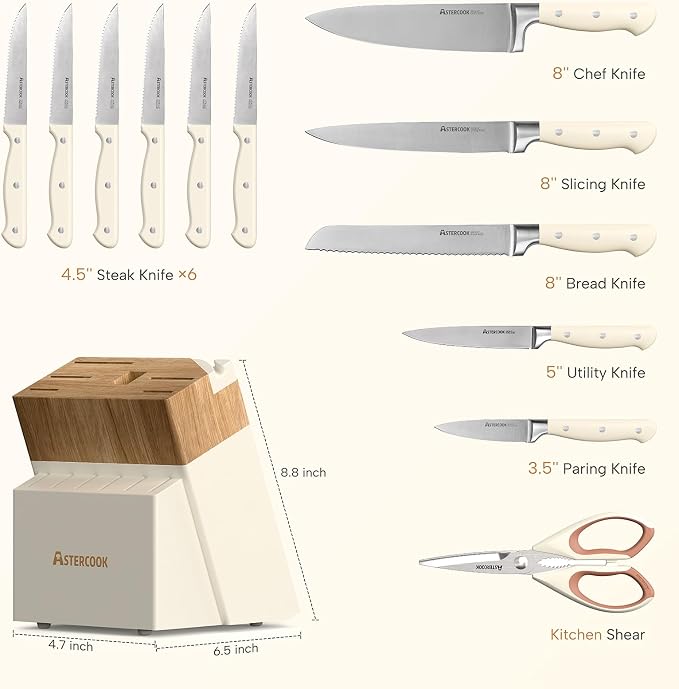 Knife Set, Astercook Kitchen Knife Set - Image 9