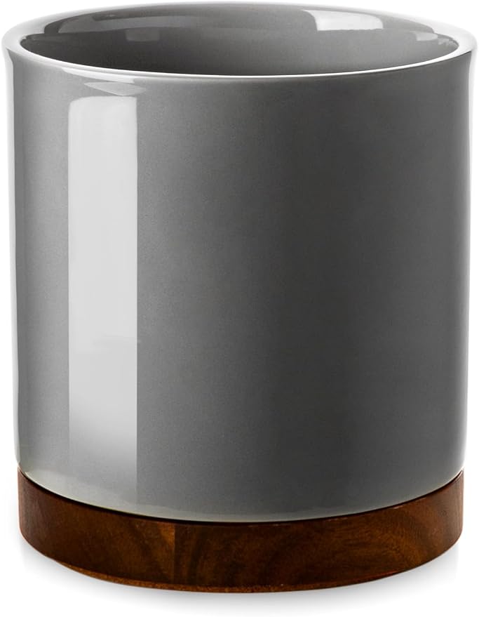 Nucookery 360°Rotating Utensil Holder, 7.2" Large Utensil Crock, Farmhouse - Image 7