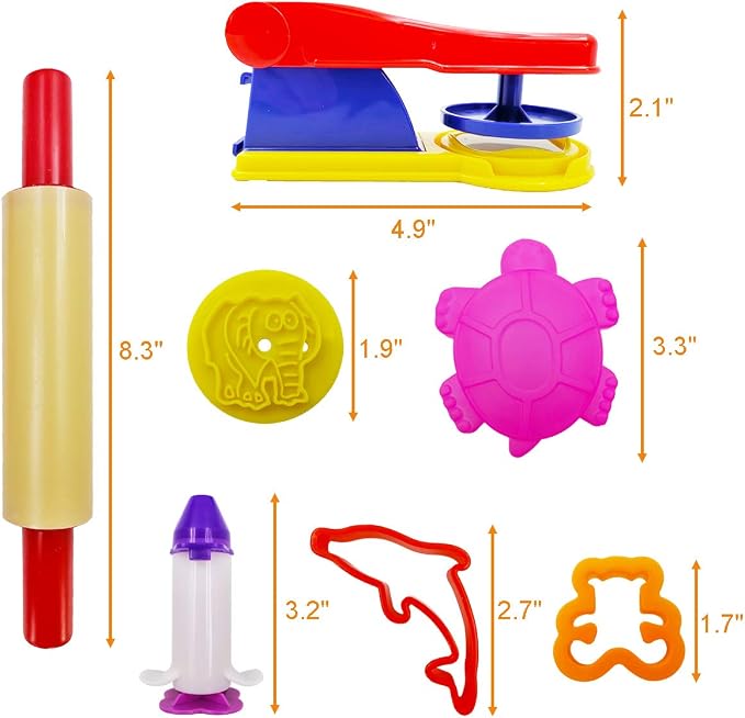 FRIMOONY Plastic Dough Tools, Various Animal Molds, Rolling Pins, - Image 7