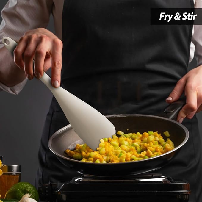 Cooking Spoon for Nonstick Cookwares, VOVOLY Silicone Spoon for Mixing - Image 9