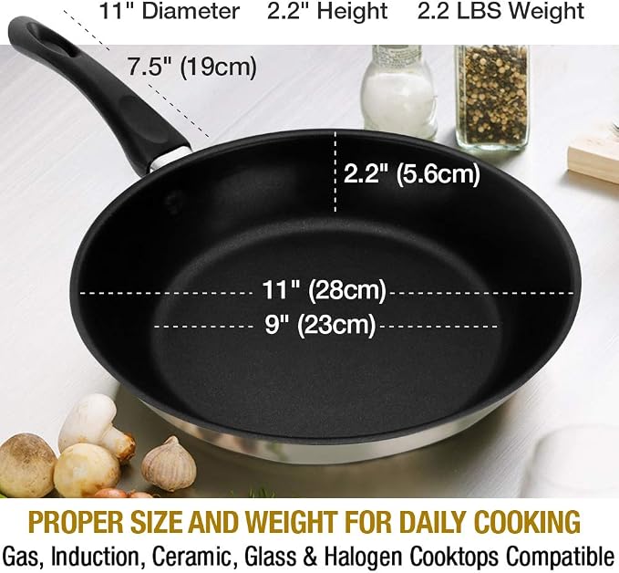 HOMICHEF 11 Inch Nonstick Frying Pan and Skillet - Image 6