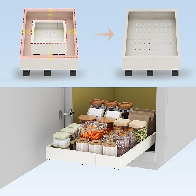 Pull out Cabinet Organizer, Expandable Width, Depth by Fokyfok