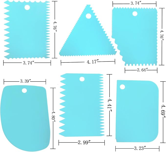6pcs Cake Scraper Decorating Comb and Icing Smoother Reusable Bread Cream Pizza - Image 2