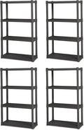 Sterilite 4-Pack 4 Shelf Unit, Heavy-Duty Shelving Storage and Utility Rack by Sterilite