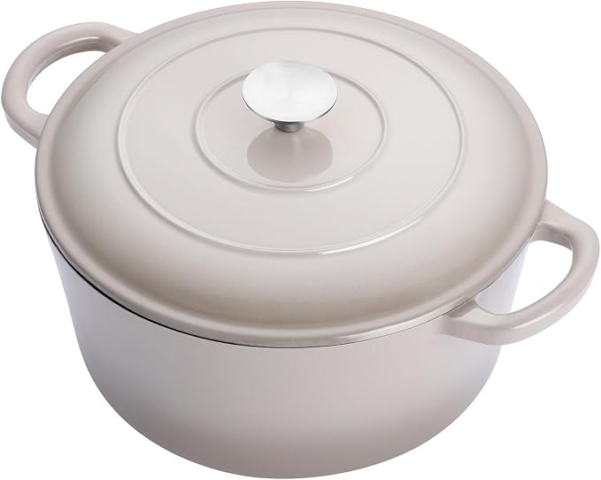 E-far 6 Quart Enameled Cast Iron Dutch Oven, Round Dutch Oven Pot by E-far