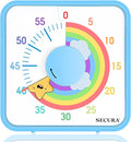 Secura 60-Minute Visual Timer, 7.5 Inch Magnetic Rainbow Countdown Timer by Secura