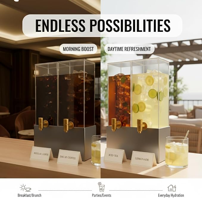 1.25 Gallon Dual Acrylic Beverage Dispenser - Image 8