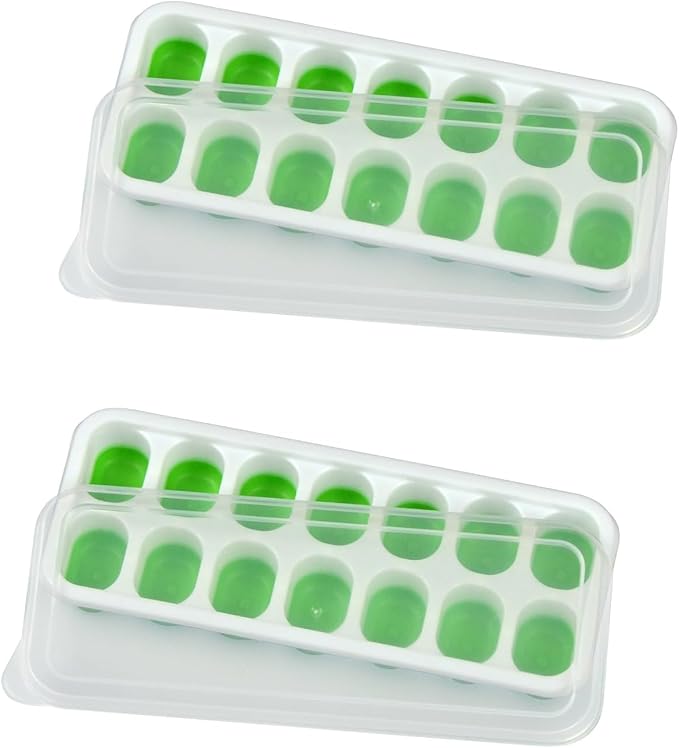 Ice Cube Tray with Lid, Easy-Release, Ice Cube Tray, Spill-Resistant, by Unknown