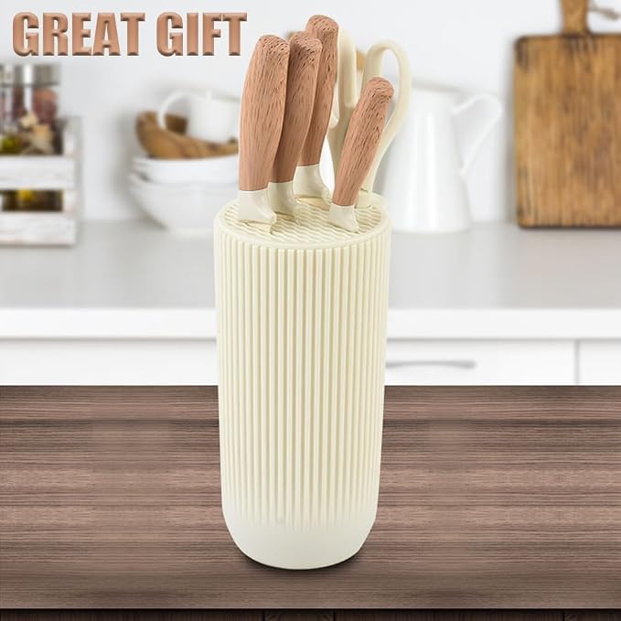 Knife Set, Wiztoynia 6-Piece Beige Kitchen Knife Set - Image 7