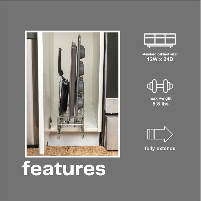 Household Essentials Glidez Multipurpose Chrome-Plated Steel Pull-Out/Slide-Out - Image 6