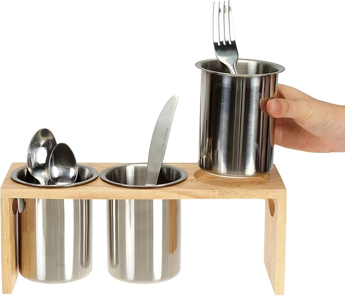 ZOOFOX 3 Pack Silverware Holder, Stainless Steel Utensil Organizer - Image 4
