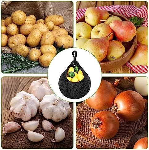 Dandat 3 Pcs Large Hanging Fruit Baskets for Kitchen Teardrop Hanging