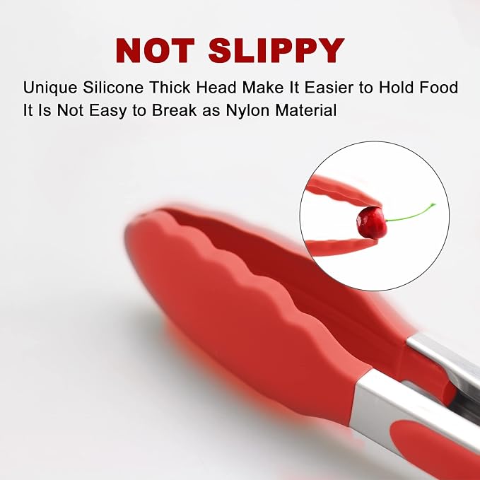 2 Pack Silicone Kitchen Tongs – 9" & 12" Set, Heat Resistant up to 500°F - Image 2