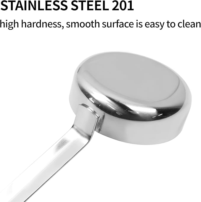 2 Pcs 3 oz Silver 10.55 Inch Stainless Steel 201 Long Handle Cooking Spoon - Image 4