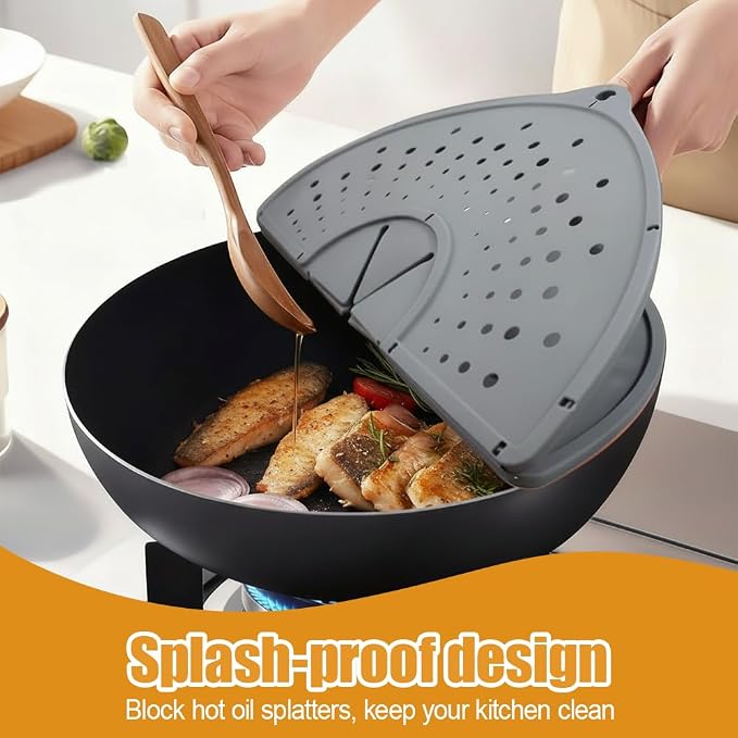 Splatter Screen Guard for Frying Pan, 14×12.7Inch Foldable Splatter-Proof - Image 3