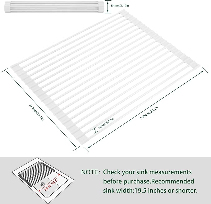 HANZENMA Roll Up Dish Drying Rack Over The Sink Kitchen Roll Up Sink Drying - Image 2