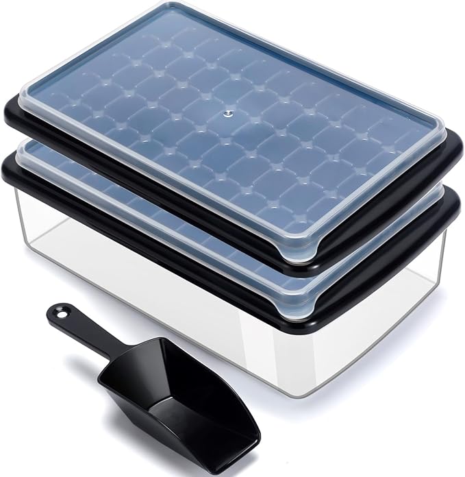 Ice Cube Tray with Lid And Bin for Freezer by ARTLEO