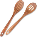2-Piece 14 inch Large Wooden Spoon Set Non Toxic Solid Wood Spoons Cooking by Renawe