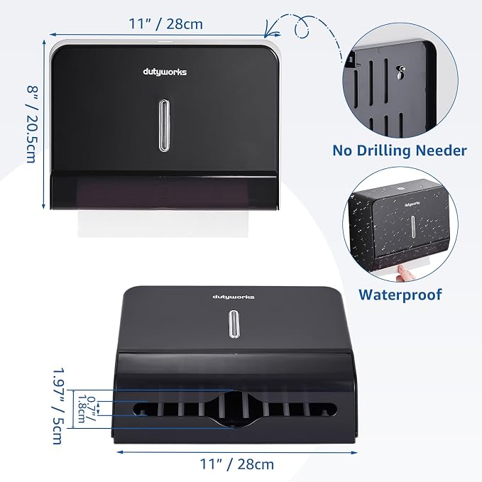 Paper Towel Dispenser Wall Mount, Large Capacity 200 Sheets, No Drilling - Image 5