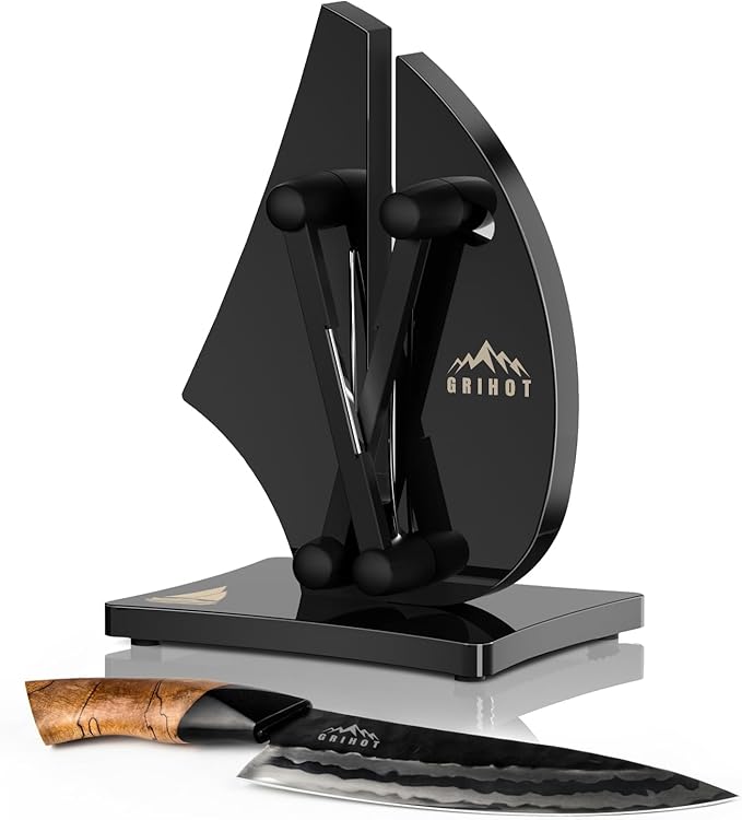 VN3 Professional Knife Sharpener | 3-Action Streamlined Sailboat Design by Grihot