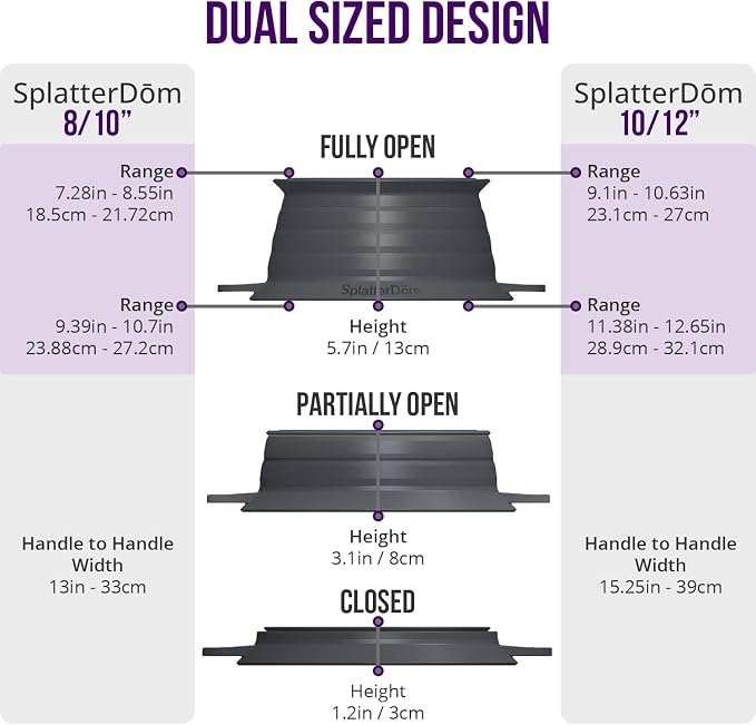 L.I.Q Silicone Splatter Guard – Fits 8 and 10 Inch Pots – Microwave Safe and - Image 3