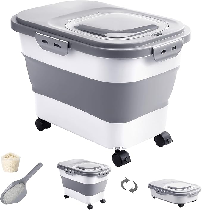 20-30 Lbs Rice Storage Container, Collapsible Food Storage Containers by DDMOMMYCOLLAPSIBLEFOODSTORAGECONTAINERFAMILY