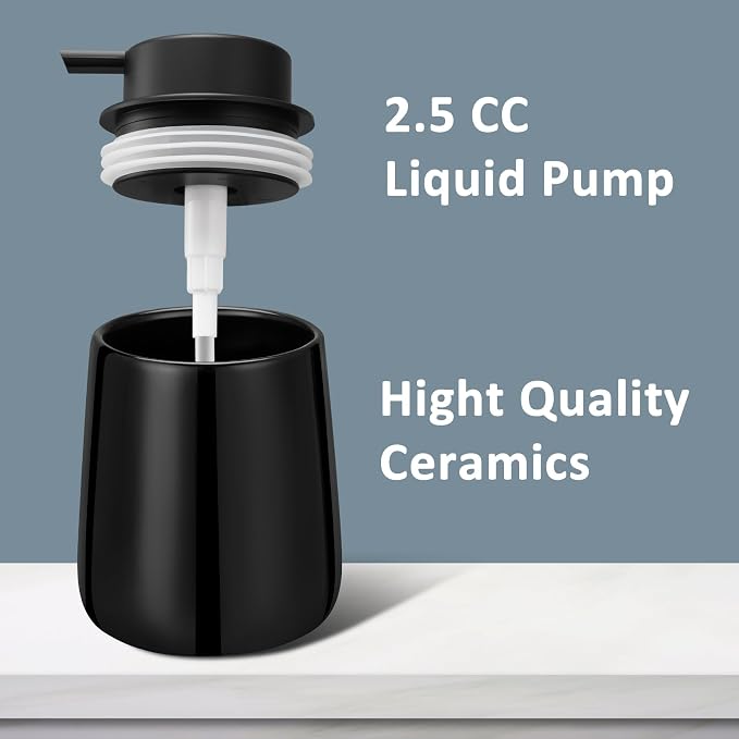 Soap Dispenser Ceramic with Easy-to-Press Pump Hand Lotion Liquid Dispenser - Image 2