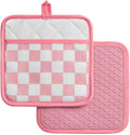Ohocut Pink Checkered Pot Holder, Checkerboard Potholders by Ohocut
