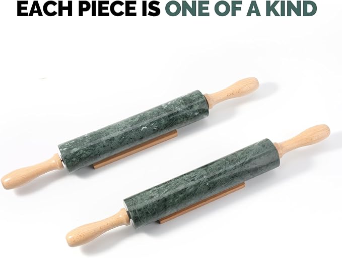 Koville Indian Natural Marble Rolling Pin, Non-Stick Polished Dough Roller - Image 6