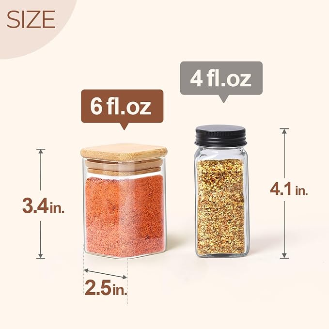 ComSaf 6Pcs 6 oz Spice Jars - Image 3