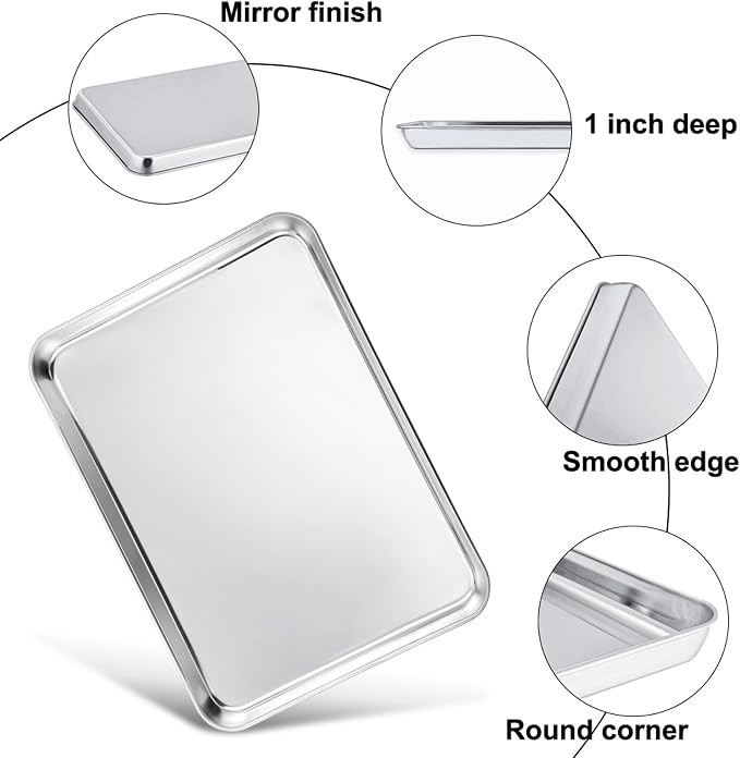 TeamFar Cookies Sheet with Rack, Non-Toxic & Heavy Duty, Dishwasher Safe - Image 3