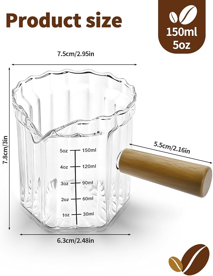 Espresso Measuring Cup 5 Oz, Espresso Glass Cups - Image 2