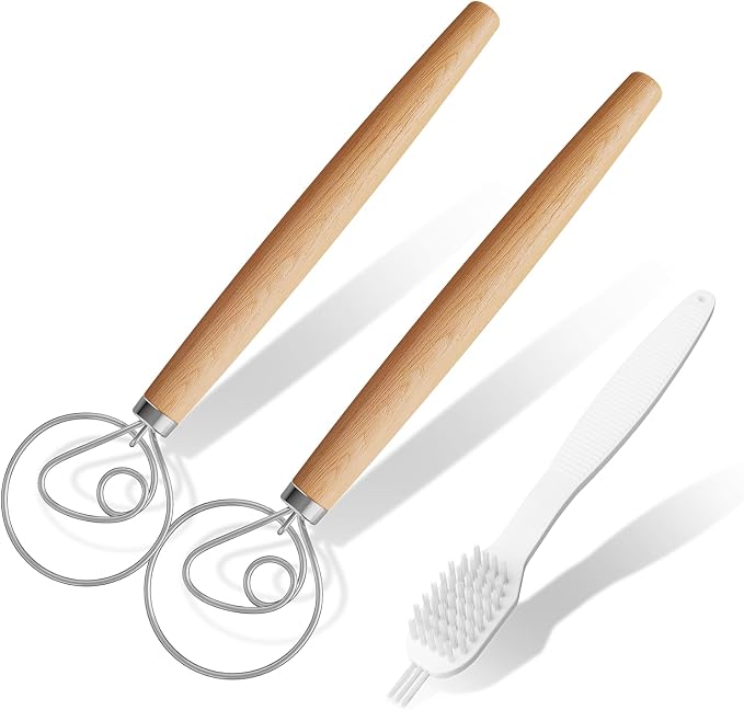 Aqdocvf 2-Pack Danish Dough Whisk, 13-Inch Dutch Whisk by AqdocvfUSDirect