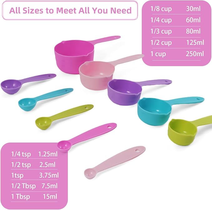 10PCS Measuring Spoons and Cups Set Stackable Nesting Cups Spoons - Image 3