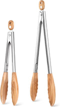Baderke 2 Pcs Olive Wooden Kitchen Tongs by Baderke
