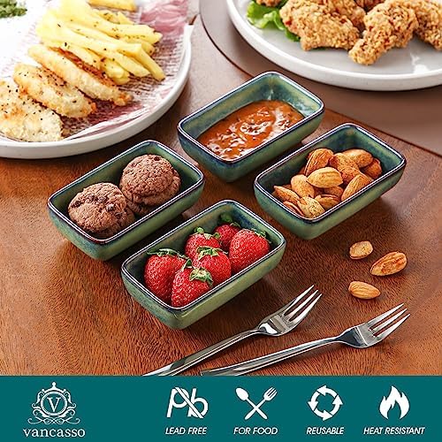 vancasso Stern 6 Oz Dipping Bowls, 4.5 Inches Ceramic Soy Sauce Dish