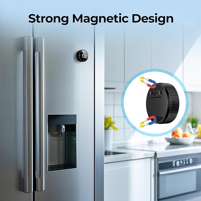 Digital Kitchen Timer, Large Display Magnetic Countdown Countup Timer, 3 Preset - Image 2