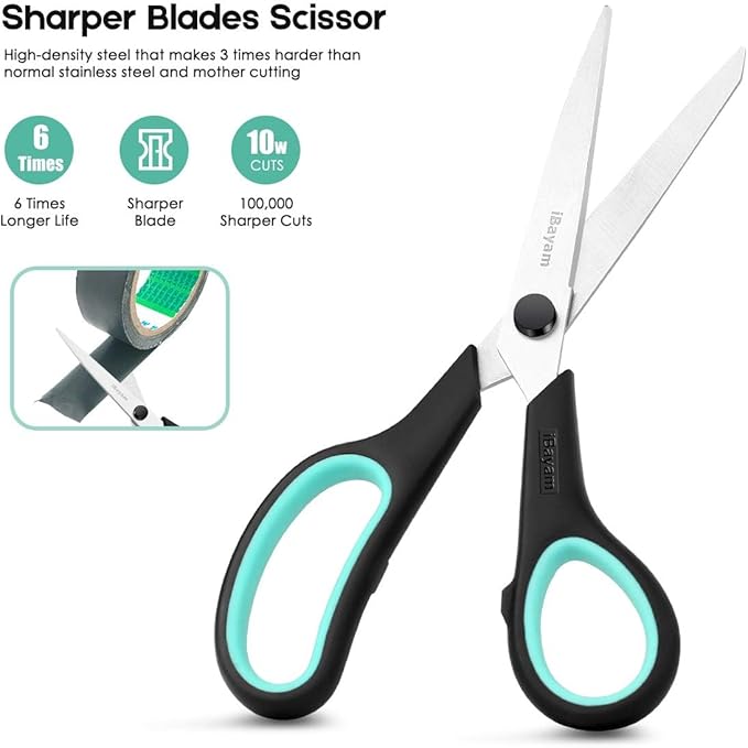 iBayam 3-Pack 8" Heavy Duty Scissors - Image 3