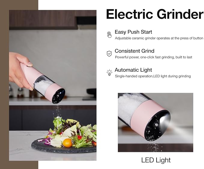 Electric Pepper Grinder and Salt Mill Set - Image 2