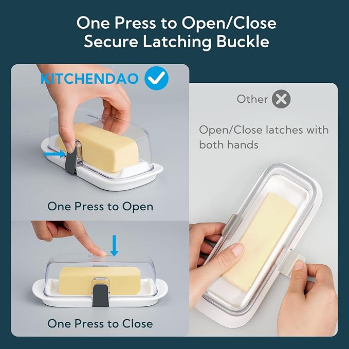 KITCHENDAO One-handed Airtight Butter Dish - Image 2
