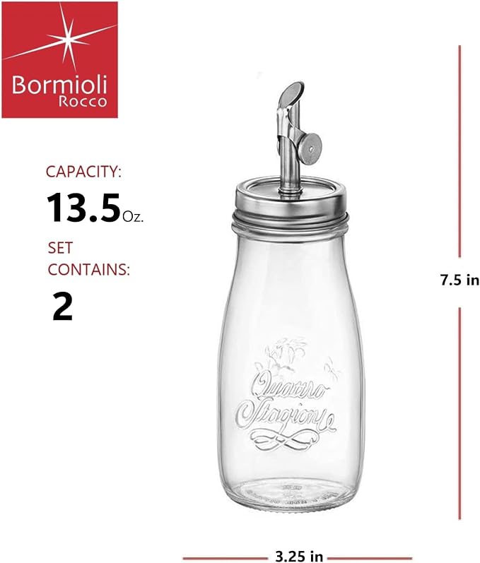Bormioli Rocco 13.5 oz Quattro Stagioni Oil Dispenser, Syrup & Cocktail Mixers - Image 2