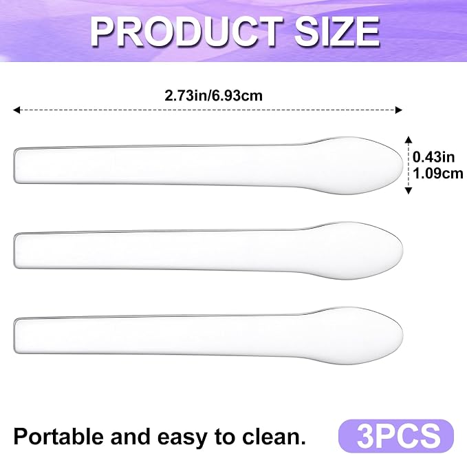 Pndeyo 3pcs Mini Stainless Steel Makeup Spatula, Skincare Scoop Applicator - Image 2