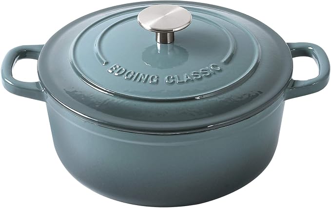 EDGING CASTING Enameled Cast Iron Covered 5.5 Quart Dutch Oven by EDGINGCOOKWARE