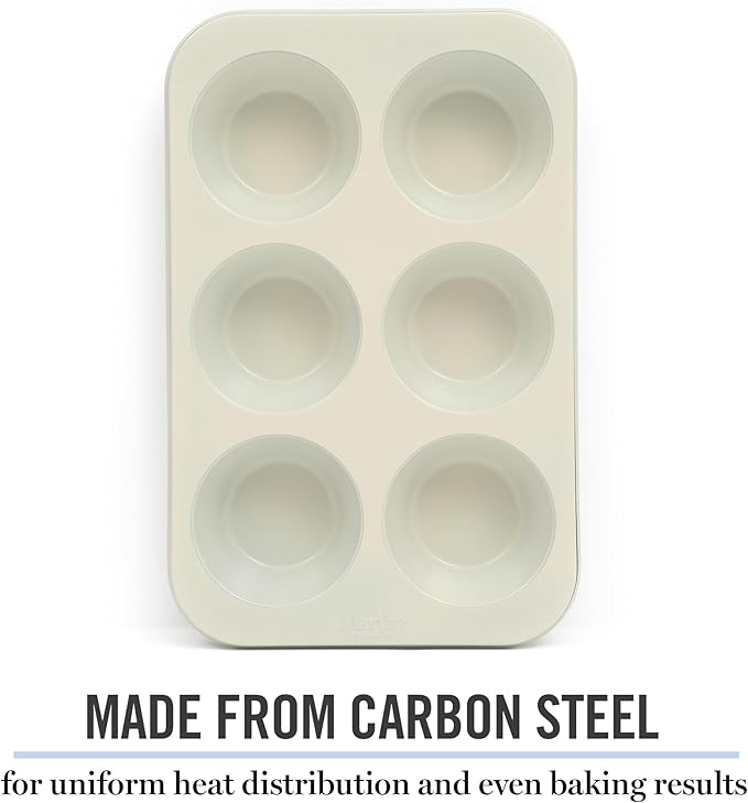 Martha Stewart Gallen 6 Cup Nonstick Carbon Steel Muffin and Cupcake Pan - Image 4