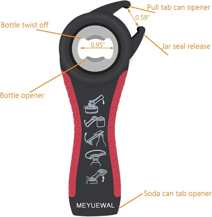 Jar Opener Bottle Opener for Weak Hands, 5 in 1 Multi Function Can Opener - Image 5