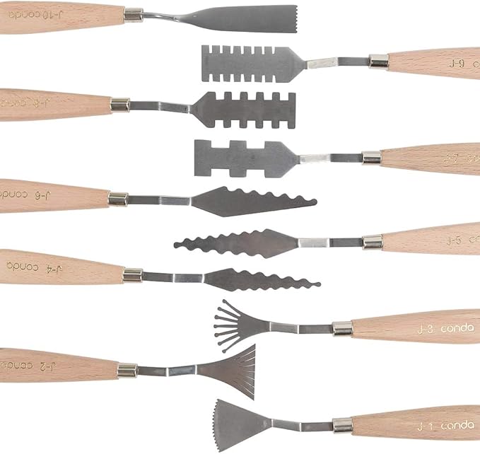 CONDA Palette Knife Set -10Pcs Stainless Steel Spatula Pallet Knife Painting - Image 4